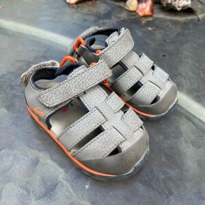 See Kai Run Gray and Orange Kids Sandals